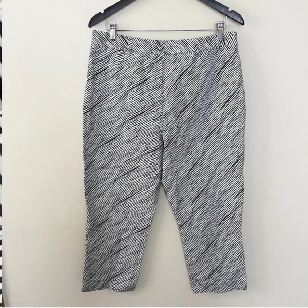 Kate Spade Saturday Zebra Print Cropped Trouser Pants Black/White Size 10